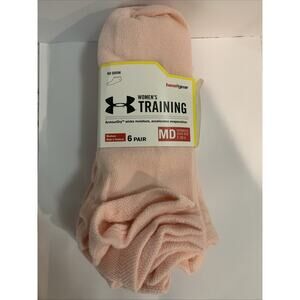 UNDER ARMOUR Women's 6pk No Show Training Socks -Light Blue Medium (7-10.5)